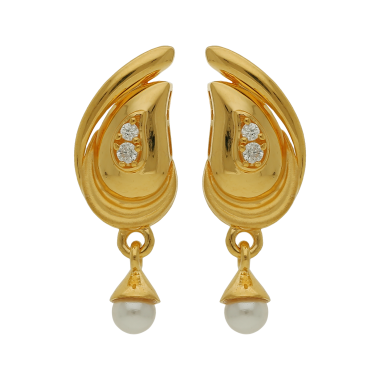 Elegant Spark Gold Earrings With Beads